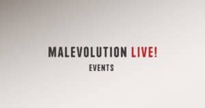 Logo von Malevolution Live Events für Männerentwicklung und Selbstverbesserung.