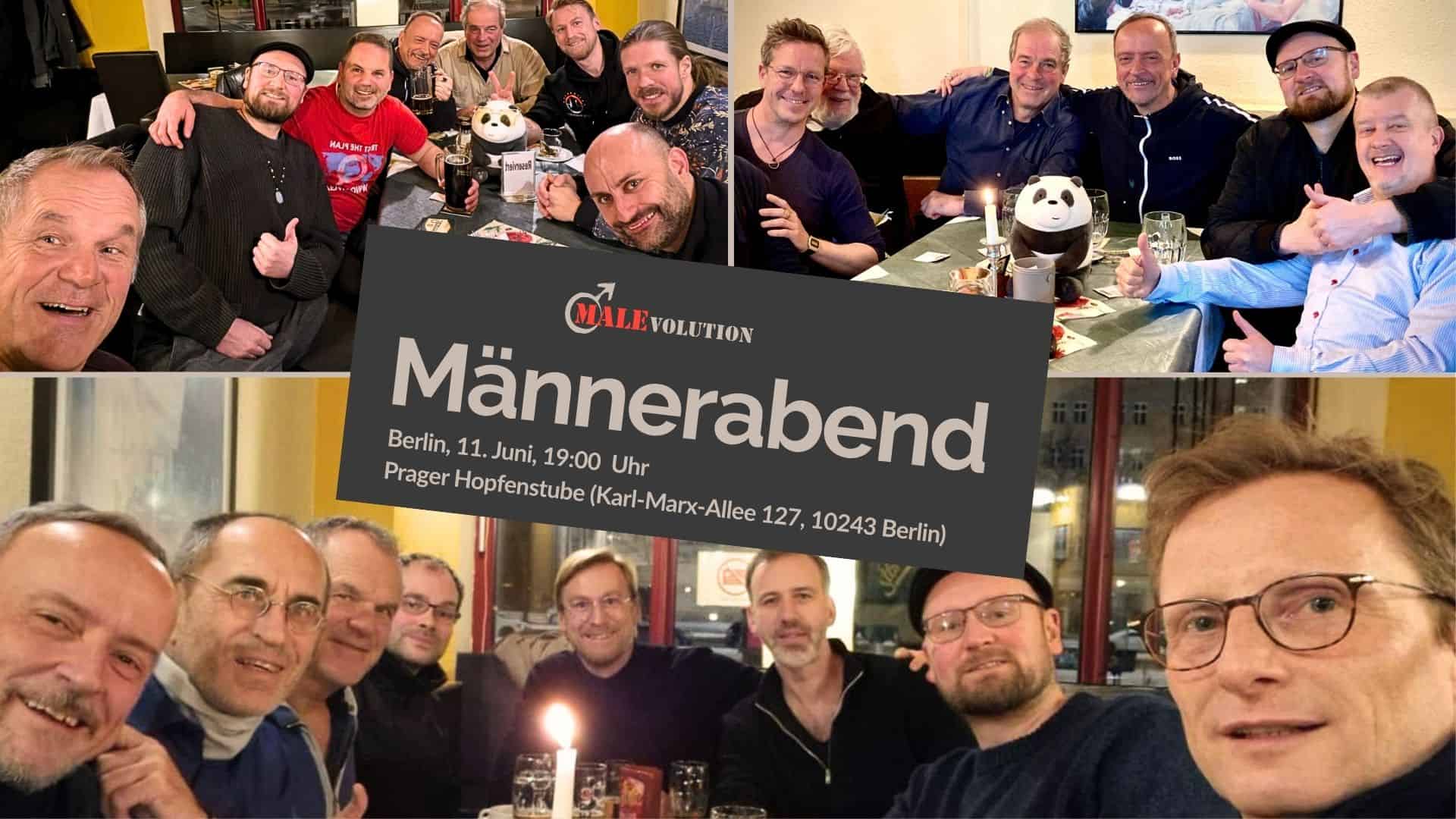 Männerabend bei MALEvolution in Berlin, gemeinsames Treffen, Männergemeinschaft, Networking.