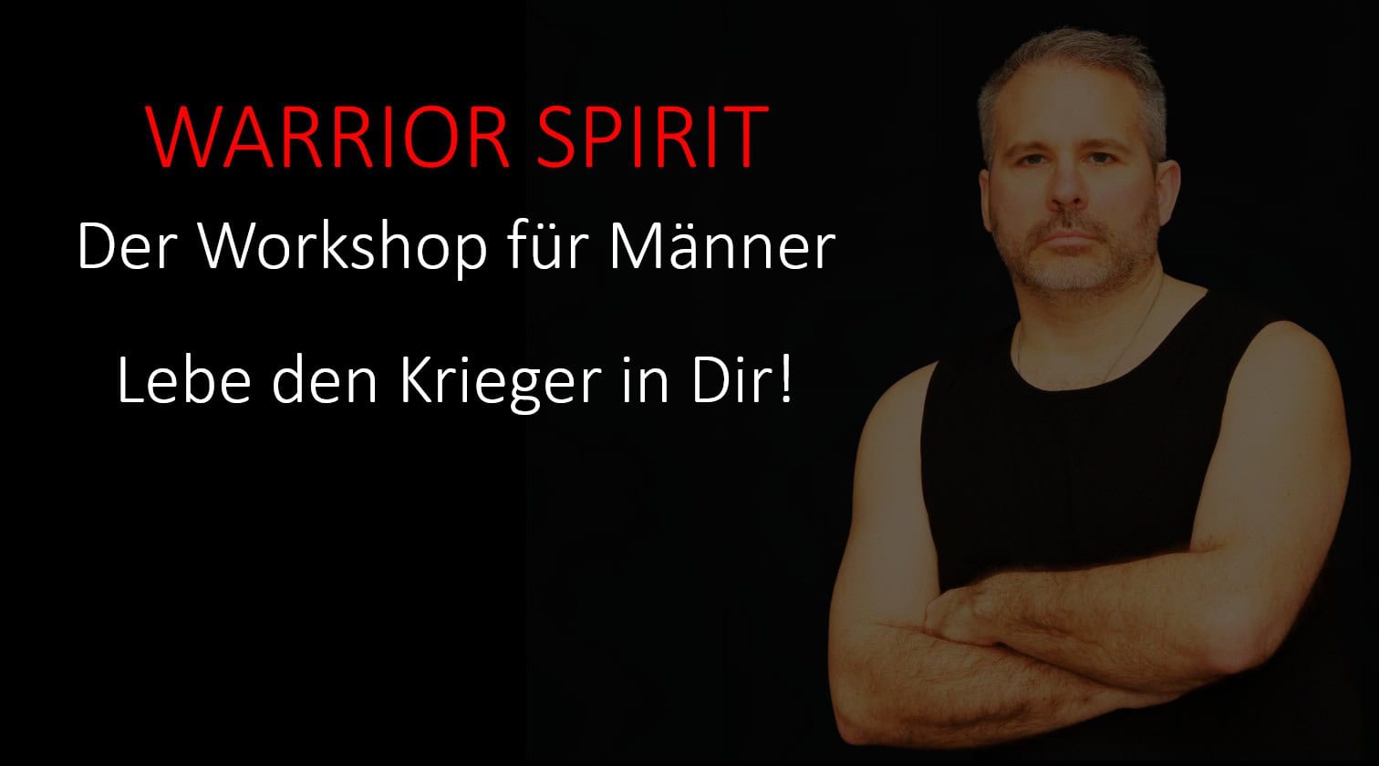 Männlicher Workshop-Teilnehmer mit selbstbewusstem Blick, symbolisiert den Kriegergeist.